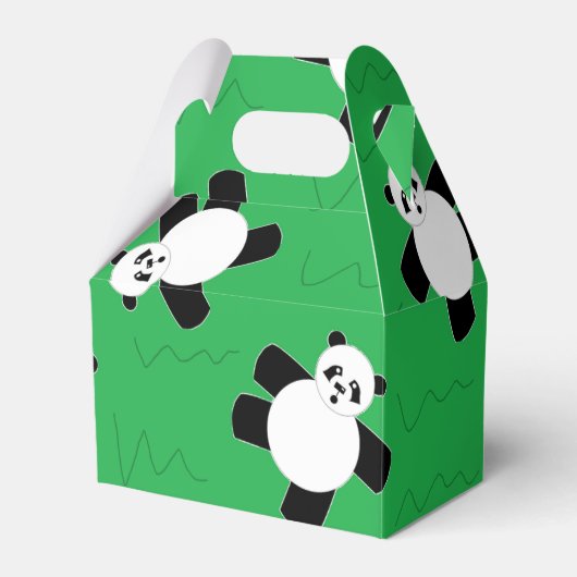 Panda beer leggen op gras bedankdoosjes (Voorkant Zijde)