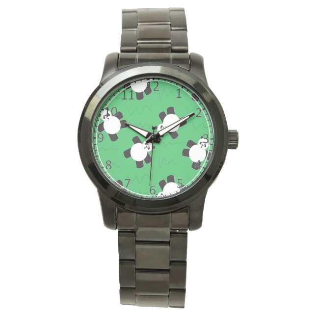 Panda beer leggen op gras horloge (Voorkant)