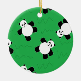 Panda beer leggen op gras keramisch ornament