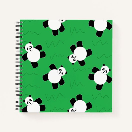 Panda beer leggen op gras notitieboek (Voorkant)