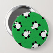 Panda beer leggen op gras ronde button 4,0 cm (Voorkant /achterkant)