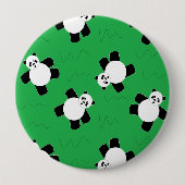 Panda beer leggen op gras ronde button 4,0 cm (Voorkant)