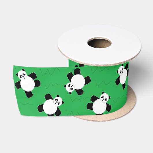 Panda beer leggen op gras satijnen lint (Spoel)