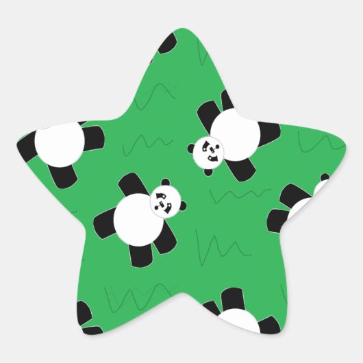 Panda beer leggen op gras ster sticker (Voorkant)