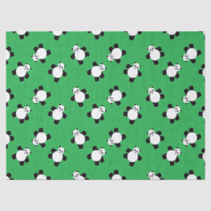 Panda beer leggen op gras tissuepapier