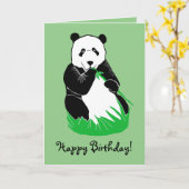 Panda Beer Lichtgroen Happy Birthday Kaart (Gele Bloem)