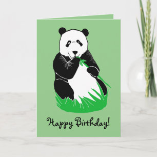 Panda Beer Lichtgroen Happy Birthday Kaart
