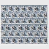 Panda Beer loopt in de sneeuw Cadeaupapier (Vlak)