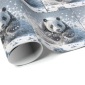 Panda Beer loopt in de sneeuw Cadeaupapier (Rol Hoek)