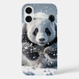 Panda Beer loopt in de sneeuw iPhone 16 Hoesje