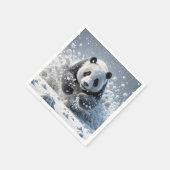 Panda Beer loopt in de sneeuw Servet (Hoek)