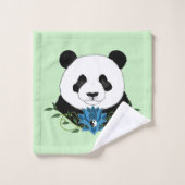 Panda Beer Lotus Flower Blue Bad Handdoek (Wasdoekje)
