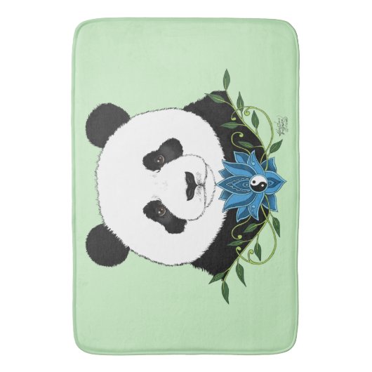 Panda Beer Lotus Flower Blue Badmat (Voorkant Verticaal)
