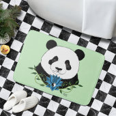 Panda Beer Lotus Flower Blue Badmat
