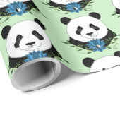 Panda Beer Lotus Flower Blue Cadeaupapier (Rol Hoek)