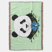Panda Beer Lotus Flower Blue Deken (Voorkant Verticaal)