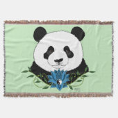 Panda Beer Lotus Flower Blue Deken (Voorkant)
