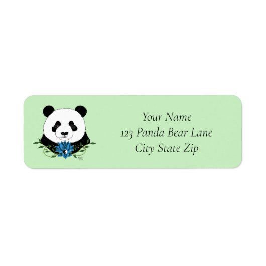 Panda Beer Lotus Flower Blue Etiket (Voorkant)