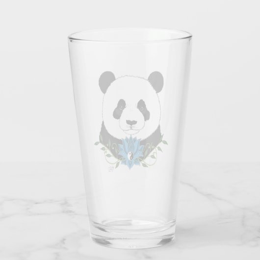 Panda Beer Lotus Flower Blue Glas (Achterkant)