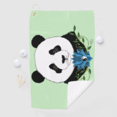 Panda Beer Lotus Flower Blue Golfhanddoek (Insitu)
