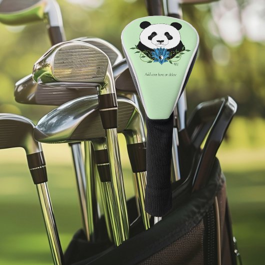 Panda Beer Lotus Flower Blue Golfheadcover