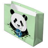 Panda Beer Lotus Flower Blue Groot Cadeauzakje (Voorkant Gekanteld)
