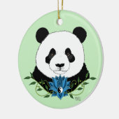 Panda Beer Lotus Flower Blue Keramisch Ornament (Links)