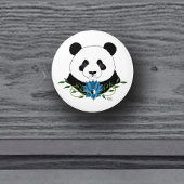 Panda Beer Lotus Flower Blue Keramische Knop
