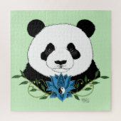 Panda Beer Lotus Flower Blue Legpuzzel (Verticaal)