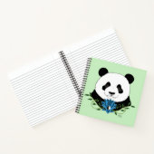 Panda Beer Lotus Flower Blue Notitieboek (Binnen)
