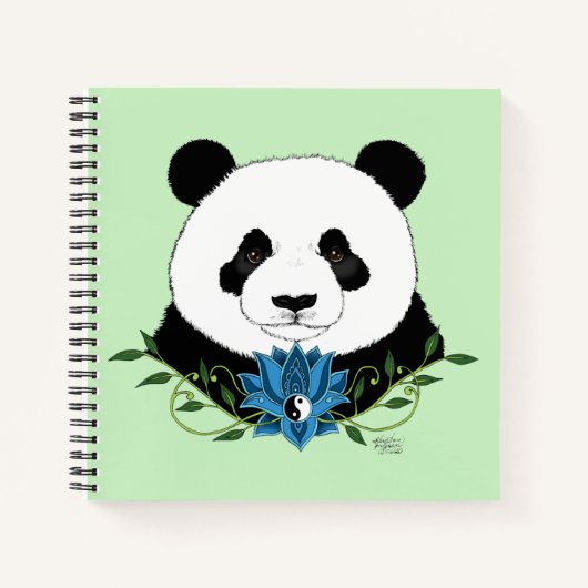 Panda Beer Lotus Flower Blue Notitieboek (Voorkant)