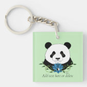 Panda Beer Lotus Flower Blue Sleutelhanger (Voorkant)