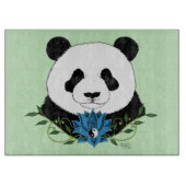 Panda Beer Lotus Flower Blue Snijplank (Voorkant)