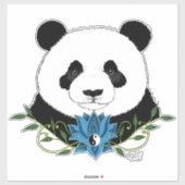 Panda Beer Lotus Flower Blue Sticker (Vel)