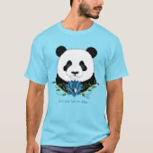 Panda Beer Lotus Flower Blue T-shirt (Voorkant)