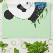 Panda Beer Lotus Flower Blue Theedoek (Gevouwen)