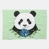 Panda Beer Lotus Flower Blue Theedoek (Horizontaal)