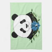 Panda Beer Lotus Flower Blue Theedoek (Verticaal)