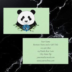 Panda Beer Lotus Flower Blue Visitekaartje