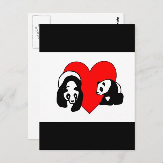 Panda Beer Love Briefkaart (Voorkant / Achterkant)