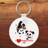 Panda Beer Love Couple - Man to Woman Gift Idee Sleutelhanger (Voorkant)