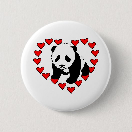 Panda Beer Love Ronde Button 5,7 Cm (Voorkant)