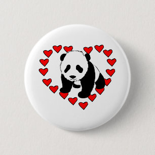 Panda Beer Love Ronde Button 5,7 Cm