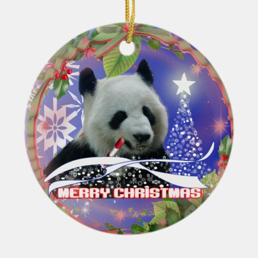 PANDA BEER LOVERS CHRISTMAS TREE ORNAMENT (Voorkant)