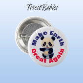 Panda Beer, maak de aarde weer groot, milieu Ronde Button 3,2 Cm