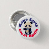 Panda Beer, maak de aarde weer groot, milieu Ronde Button 3,2 Cm (Voorkant /achterkant)