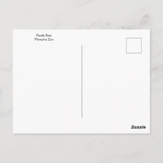 Panda Beer Memphis Zoo Briefkaart (Achterkant)