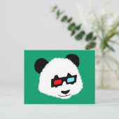 Panda-Beer met 3D-bril Briefkaart (Staand voorkant)