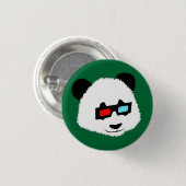 Panda-Beer met 3D-bril Ronde Button 3,2 Cm (Voorkant /achterkant)