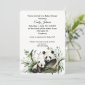 Panda Beer Met Baby Welp Kaart (Staand voorkant)